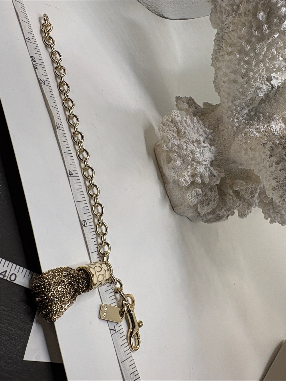 Coach Gold Chain Bracelet with Tassel Charm - Picture 6 of 6